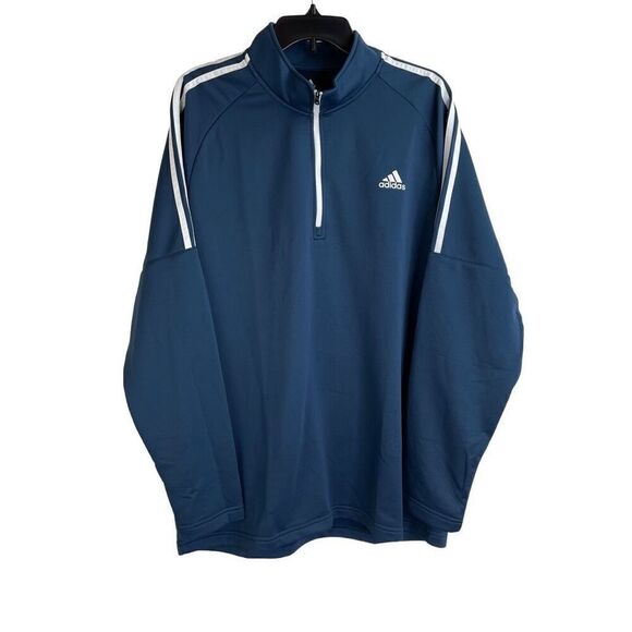 Adidas Golf Mens French Terry 1/4 Zip Navy Jacket Size XL New - Picture 1 of 5